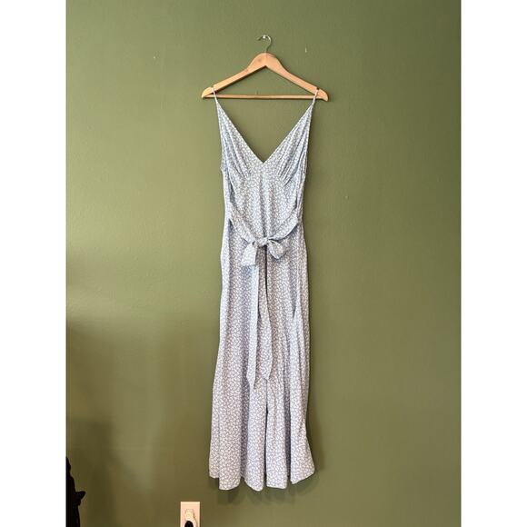 Doen Womens Sonia Floral Printed Cerulean Blue Hillside Long Maxi Gown Dress L - Picture 7 of 11